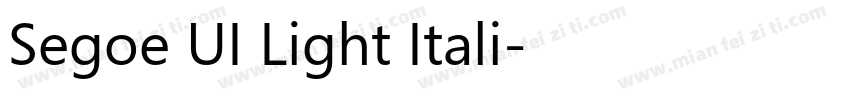 Segoe UI Light Itali字体转换